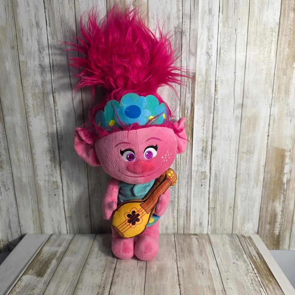 DreamWorks Trolls Poppy Plush 22 Inch Pink Hair Ukulele Stuffed Toy Doll